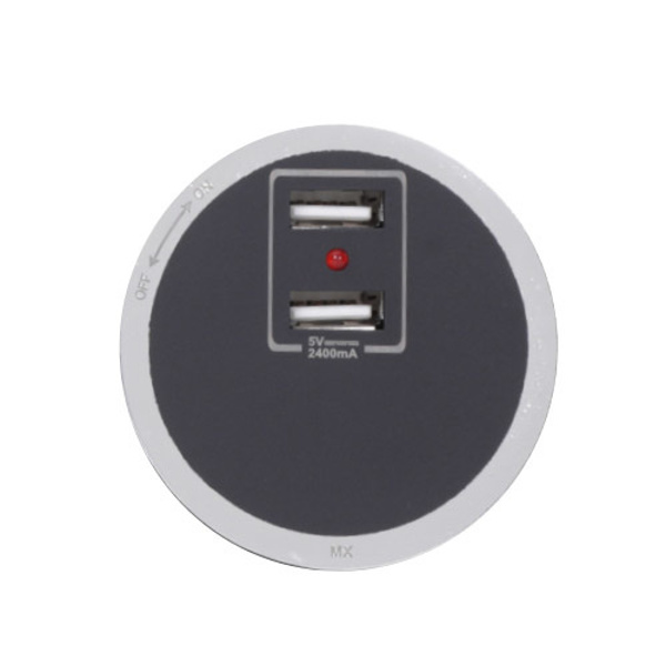 MX 6006 2400 mA Dual USB Charger Outlets Classic Power Track Adaptor