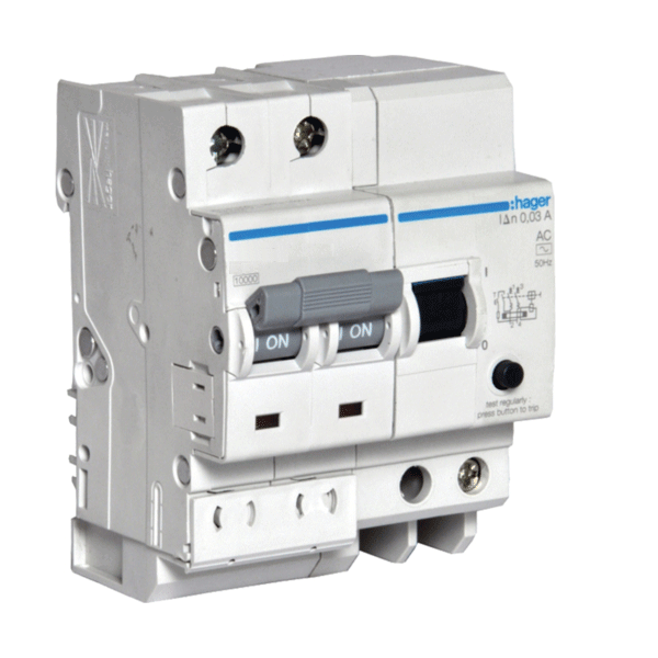 Hager ADC216Y 16A 30mA Double Pole RCBO