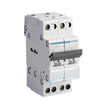 Hager SFT240N 40A Double Pole MCB Changeover Switch