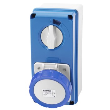 Gewiss GW66204N 16A 240V 3 Pin Surface Mounting Interlock Socket IP 67