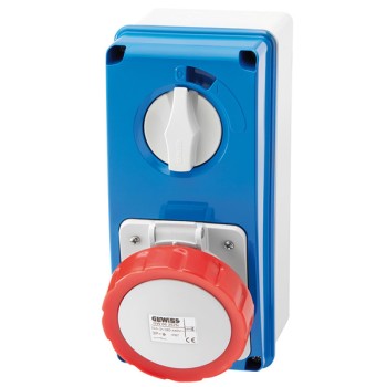 Gewiss GW66220N 32A 415V 5 Pin Surface Mounting Interlock Socket IP 67