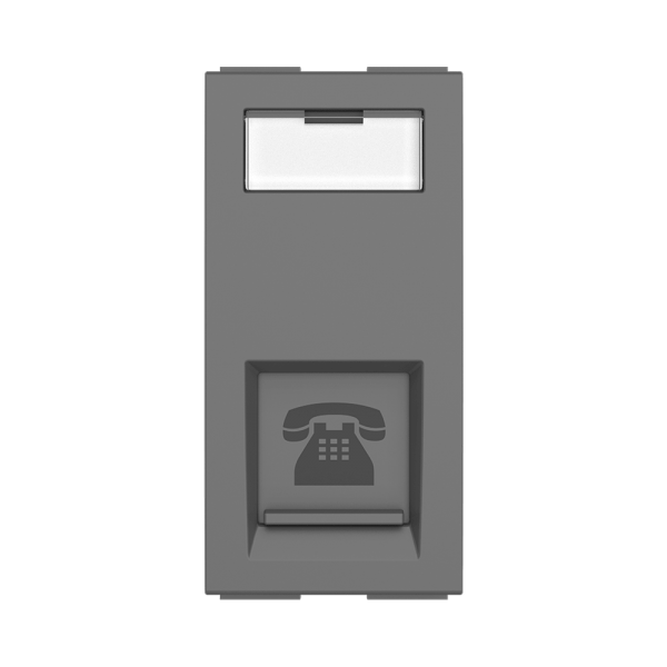 GM AA1043 Electric Grey RJ11 Socket With Shutter And Name Plate