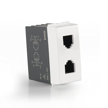 GM AA1045 White Dual RJ11 Socket