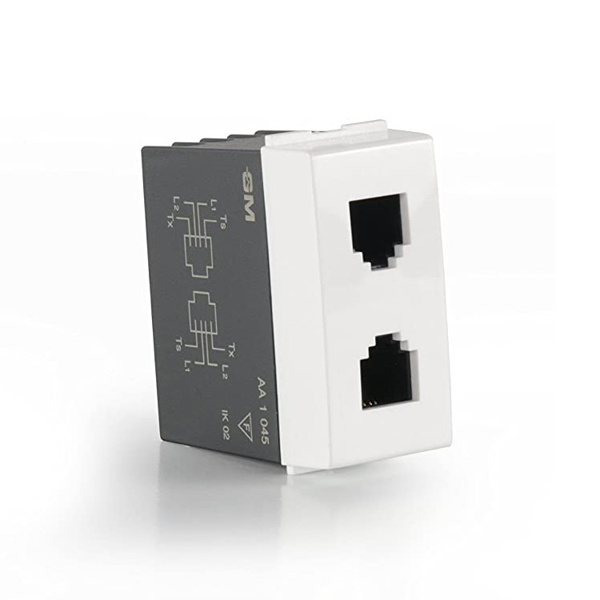 GM AA1045 White Dual RJ11 Socket