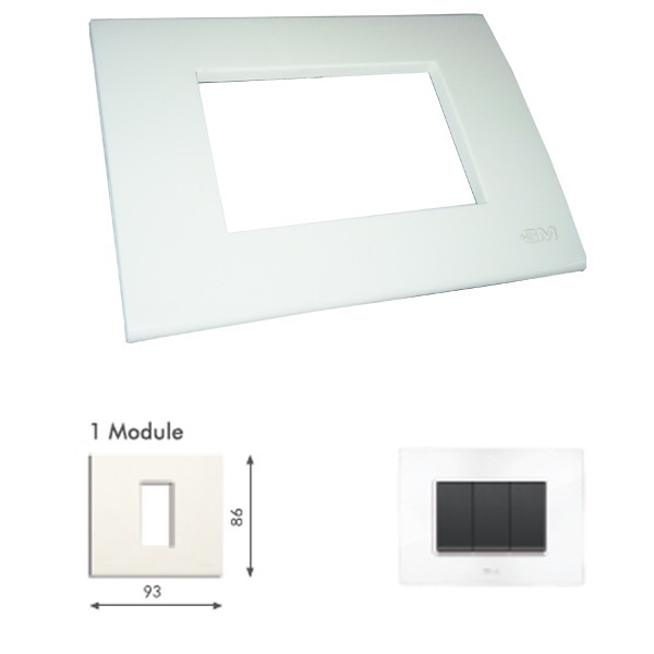 GM Casablanca PKSB01001 1M Glossy White Cover Plate With Frame
