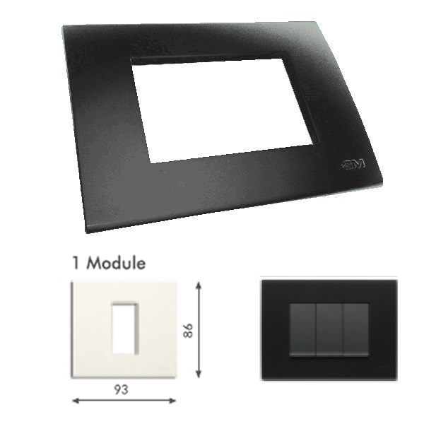 GM Casablanca PLSB01001 1M Soft Black Currant Cover Plate With Frame