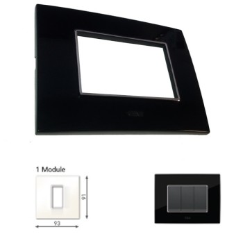 GM Casaviva PXSF01001 1M Glossy Black Cover Plate With Frame