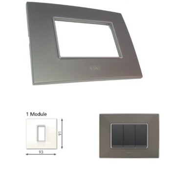 GM Casaviva PYSF01001 1M Metalik Graphite Magnesia Cover Plate With Frame