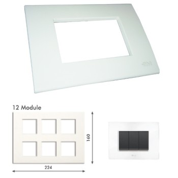 GM Casablanca PKSB12007 12M Glossy White Cover Plate With Frame