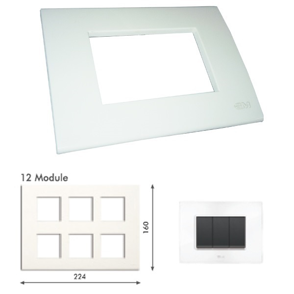 GM Casablanca PKSB12007 12M Glossy White Cover Plate With Frame