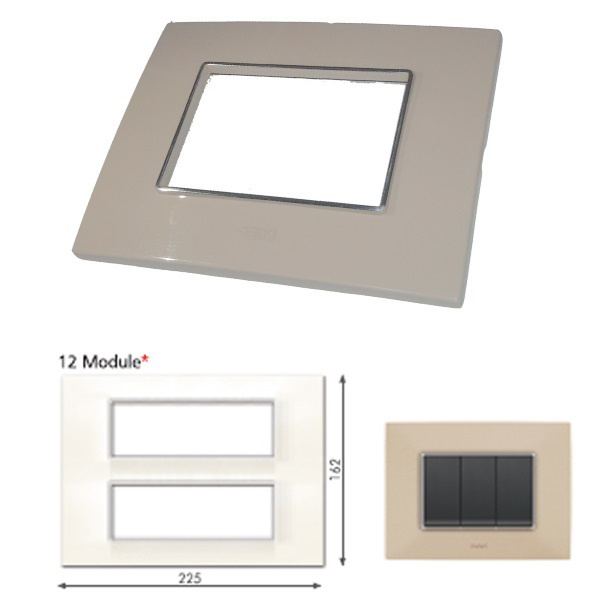 GM Casaviva PXSF12007 12M Glossy Ivory Cover Plate With Frame