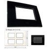 GM Casaviva PXSF12015 12M (3+3+3+3) Glossy Black Cover Plate With Frame