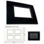 GM Casaviva PXSF12015 12M (3+3+3+3) Glossy Black Cover Plate With Frame