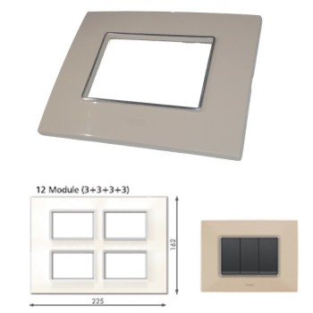 GM Casaviva PXSF12015 12M (3+3+3+3) Glossy Ivory Cover Plate With Frame