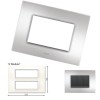 GM Casaviva PYSF12007 12M (6+6) Metalik Brazil Silver Cover Plate With Frame