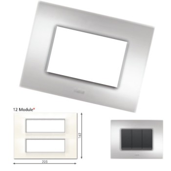 GM Casaviva PYSF12007 12M (6+6) Metalik Brazil Silver Cover Plate With Frame