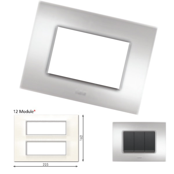 GM Casaviva PYSF12007 12M (6+6) Metalik Brazil Silver Cover Plate With Frame