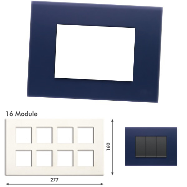 GM Casablanca PLSB16008 16M Soft London Blue Cover Plate With Frame