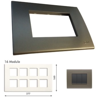 GM Casablanca PMSB16008 16M Metalik Graphite Magnesia Cover Plate With Frame