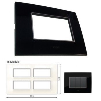 GM Casaviva PXSF16008 16M Glossy Black Cover Plate With Frame