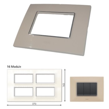 GM Casaviva PXSF16008 16M Glossy Ivory Cover Plate With Frame