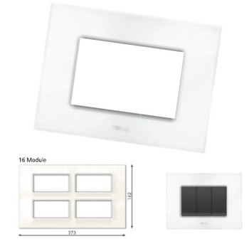 GM Casaviva PXSF16008 16M Glossy White Cover Plate With Frame