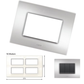 GM Casaviva PYSF16008 16M Metalik Brazil Silver Cover Plate With Frame