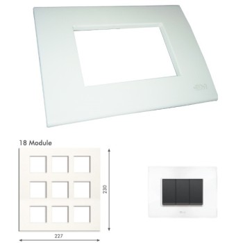 GM Casablanca PKSB18010 18M Glossy White Cover Plate With Frame