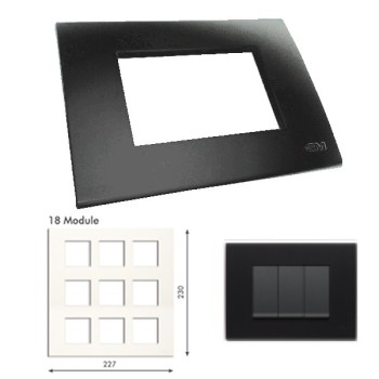 GM Casablanca PLSB18010 18M Soft Black Currant Cover Plate With Frame