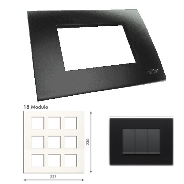 GM Casablanca PLSB18010 18M Soft Black Currant Cover Plate With Frame