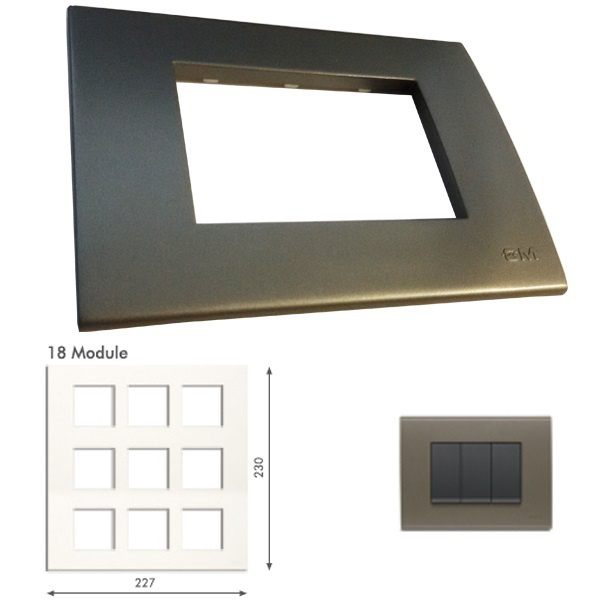 GM Casablanca PMSB18010 18M Metalik Graphite Magnesia Cover Plate With Frame
