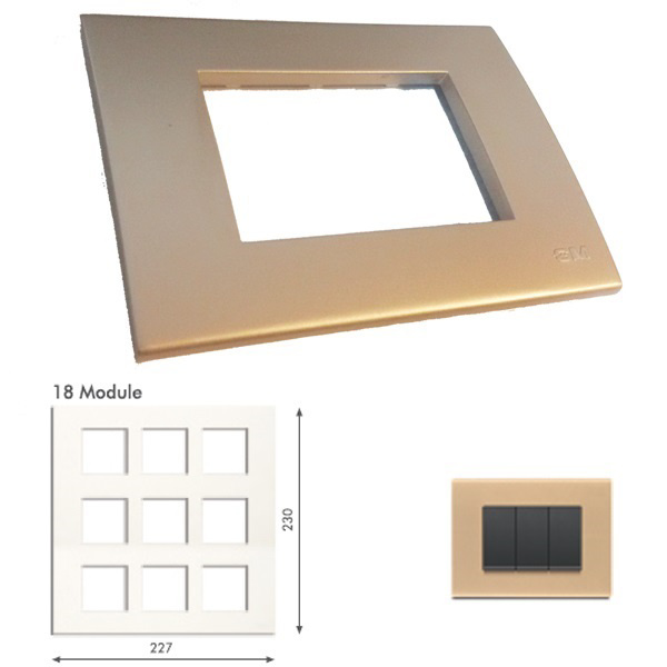 GM Casablanca PMSB18010 18M Metalik Vegas Gold Cover Plate With Frame