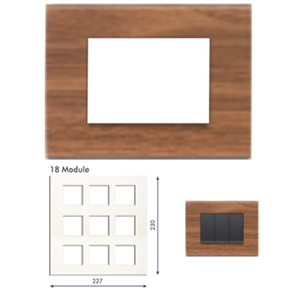 GM Casablanca PNSB18010 18M Wood Italian Walnut Cover Plate With Frame