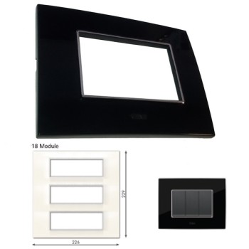 GM Casaviva PXSF18010 18M Glossy Black Cover Plate With Frame
