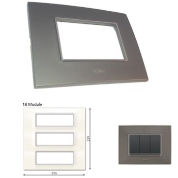 GM Casaviva PYSF18010 18M Metalik Graphite Magnesia Cover Plate With Frame