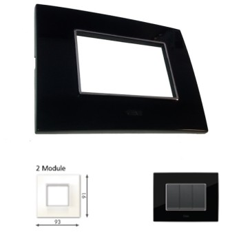 GM Casaviva PXSF02002 2M Glossy Black Cover Plate With Frame