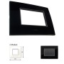 GM Casaviva PXSF02002 2M Glossy Black Cover Plate With Frame
