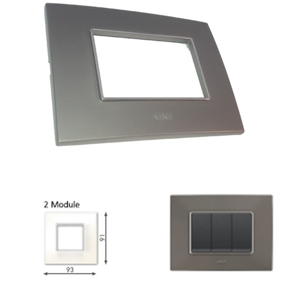 GM Casaviva PYSF02002 2M Metalik Graphite Magnesia Cover Plate With Frame
