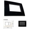GM Casaviva PXSF03003 (2+1) 3M Glossy Black Cover Plate With Frame