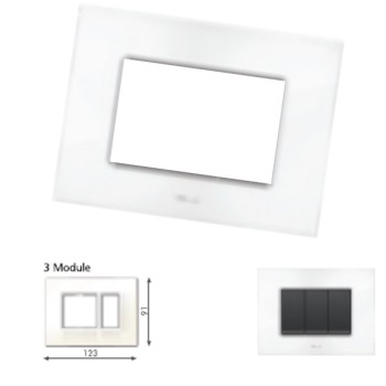 GM Casaviva PXSF03003 (2+1) 3M Glossy White Cover Plate With Frame