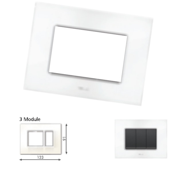 GM Casaviva PXSF03003 (2+1) 3M Glossy White Cover Plate With Frame