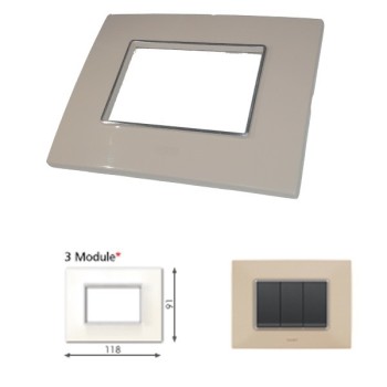GM Casaviva PXSF03009 3M Glossy Ivory Cover Plate With Frame