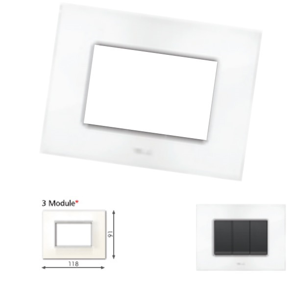 GM Casaviva PXSF03009 3M Glossy White Cover Plate With Frame