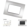 GM Casaviva PYSF03003 (2+1) 3M Metalik Brazil Silver Cover Plate With Frame