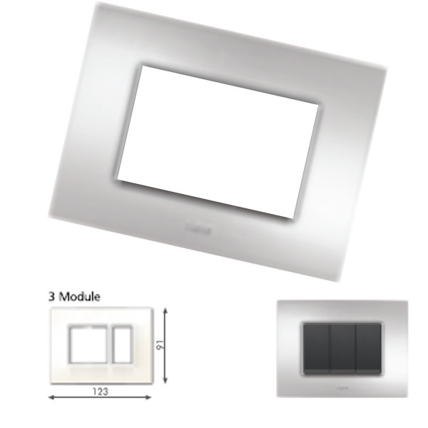 GM Casaviva PYSF03003 (2+1) 3M Metalik Brazil Silver Cover Plate With Frame