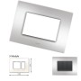 GM Casaviva PYSF03003 (2+1) 3M Metalik Brazil Silver Cover Plate With Frame