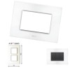 GM Casaviva PXSF04017 4M Vertical Glossy White Cover Plate With Frame