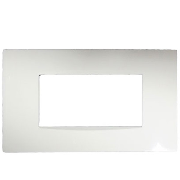 Norisys Cube C5404.01 4 Module Vector Frost White Cover Plate With Frame