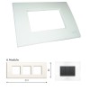 GM Casablanca PKSB06005 Horizontal (2+2+2) 6M Glossy White Cover Plate With Frame