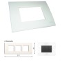 GM Casablanca PKSB06005 Horizontal (2+2+2) 6M Glossy White Cover Plate With Frame